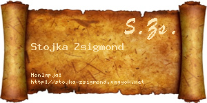 Stojka Zsigmond névjegykártya
